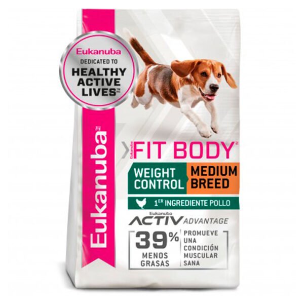 Eukanuba Perro Fit Body Raza Mediana Sabor Pollo 12.7 kg