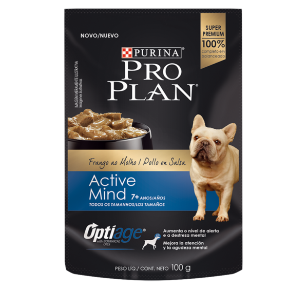 Pro Plan Pouch Perros Mentes Activas Pollo En Salsa 100 Gr