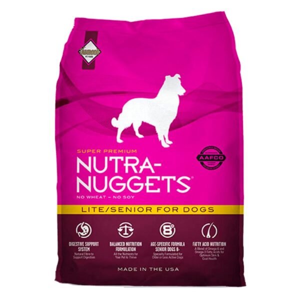Nutra Nuggets Lite Perro Senior Sabor Arroz, Maíz y Pollo 15 kg
