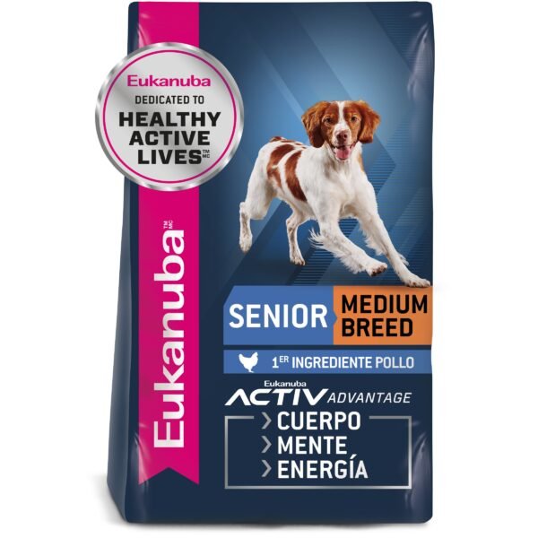 Eukanuba Perro Senior Raza Mediana Sabor Pollo 13.6 kg