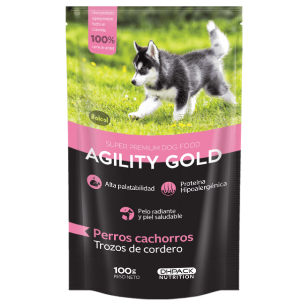 Agility Gold Pouch Trozos De Cordero Cachorro 100 gr