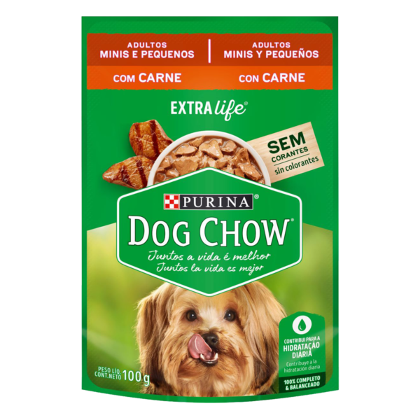 Dog Chow Pouch Adulto Mini y Pequeño Carne 100 gr