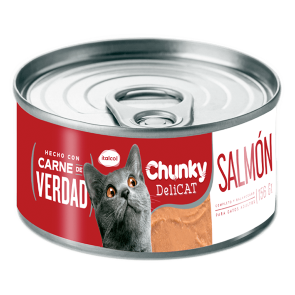 Chunky Delicat Salmón Lata Gatos 156 gr
