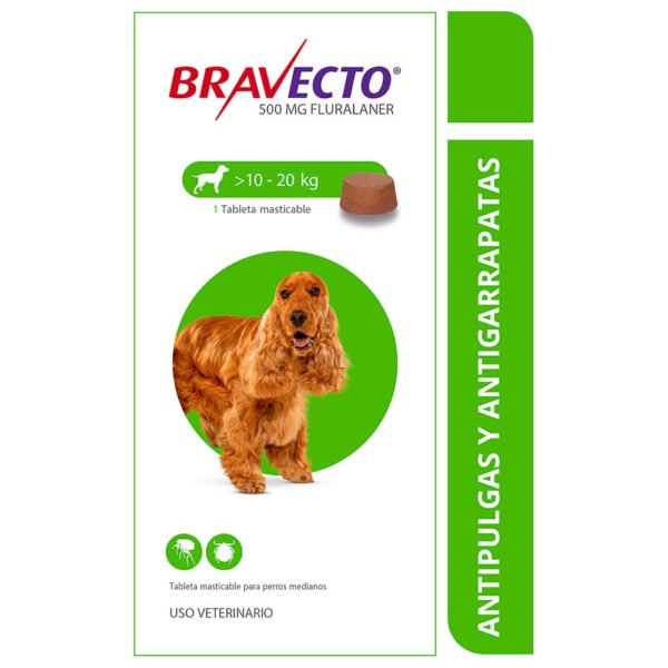 Bravecto Perros 500 Mg 1 Tab / 10Kg - 20Kg