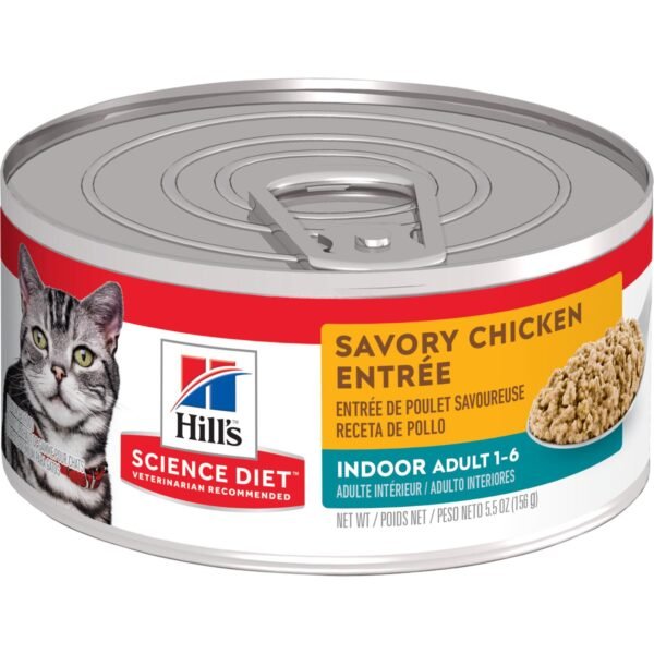 Hills Science Diet Gato Adulto Lata Indoor Savory Pollo Entrée 156 Gr