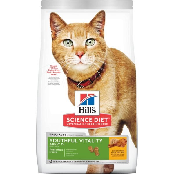 Hills Science Diet Gato Youthful Vitality +7 Sabor Pollo y Arroz 3 lb
