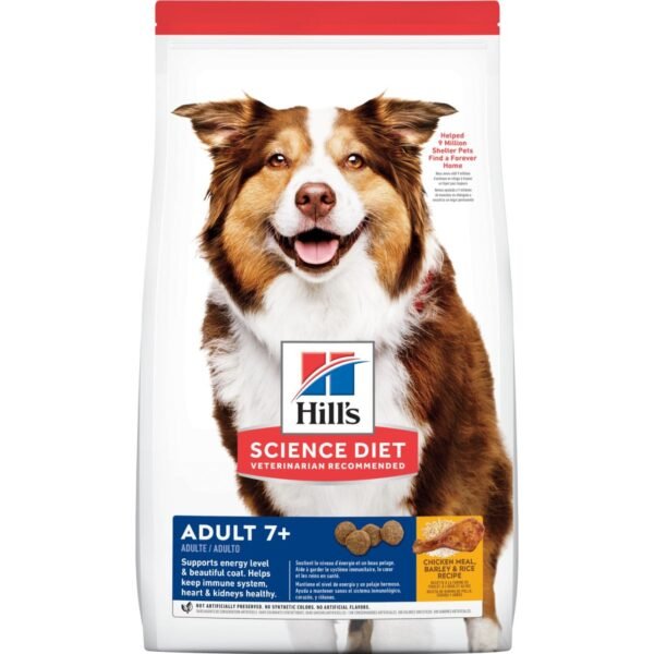 Hills Science Diet Perro Adulto 7+ Sabor Pollo, Cebada y Arroz 33 lb