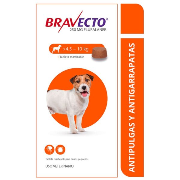 Bravecto Perros 250 Mg 1 Tab / 4.5Kg - 10Kg