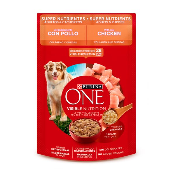 One Pouch Perro Super Nutrientes Pollo Cachorro y Adulto 85 gr