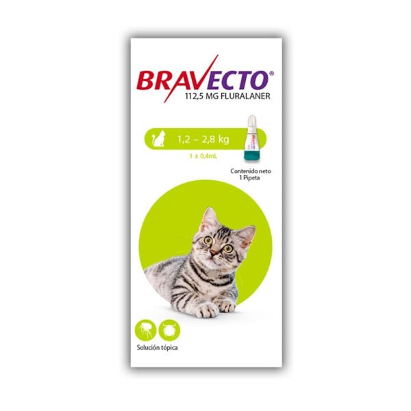 Bravecto Gatos 112.5 Mg 1 Pipeta / 1.2Kg - 2.8 Kg