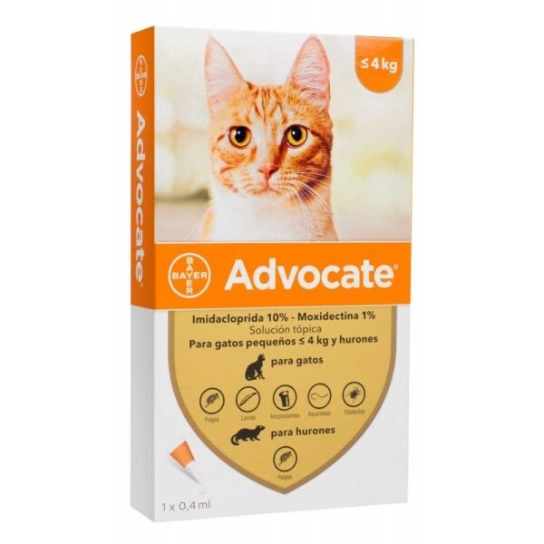 Advocate Antiparasitario Pipeta De 0.4 ml Para Gato Pequeño De 0-4 Kg
