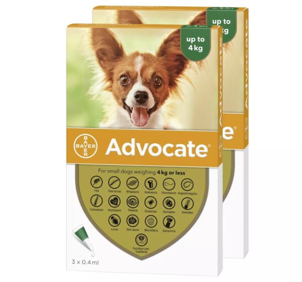 Advocate Antiparasitario Pipeta De 0.4 ml Para Perro De 0-4 Kg