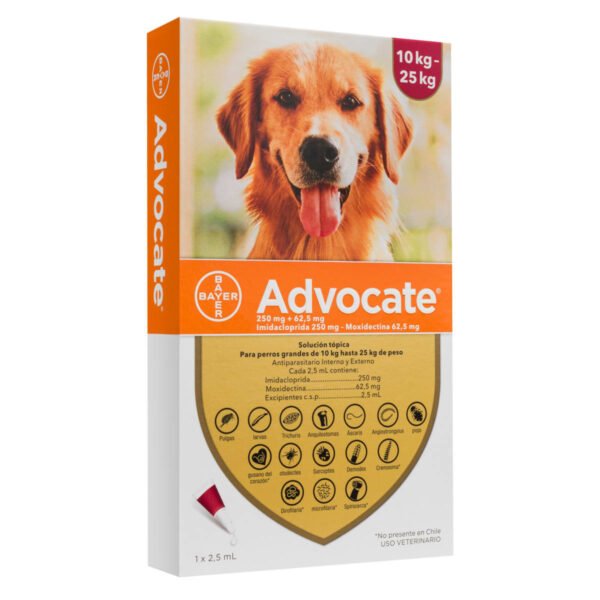 Advocate Antiparasitario Pipeta De 2.5 ml Para Perro De 10-25 Kg