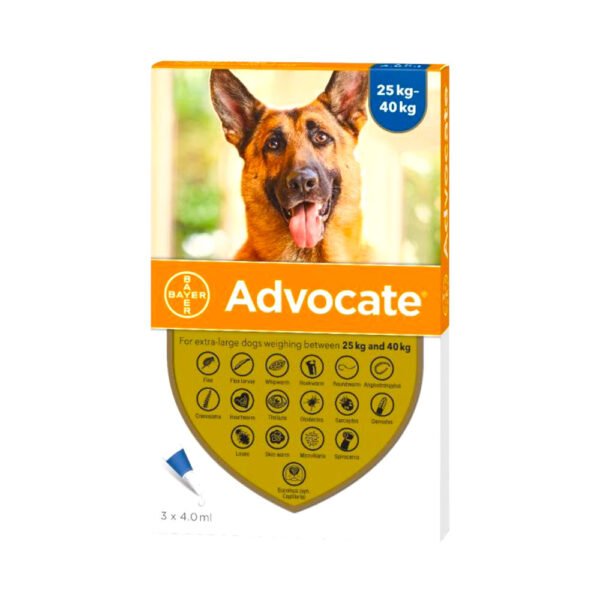 Advocate Antiparasitario Pipeta De 2.5 ml Para Perro De 25-40 Kg