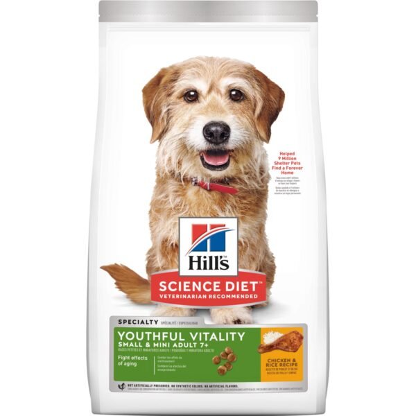 Hills Science Diet Perro Adulto 7+ Youthful Vitality Small & Mini Sabor Pollo Y Arroz 3.5 lb