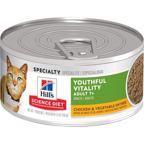 Hills Science Diet Gato Adult 7+ Youthful Vitality Chicken & Vegetable Entrée 5.5 oz