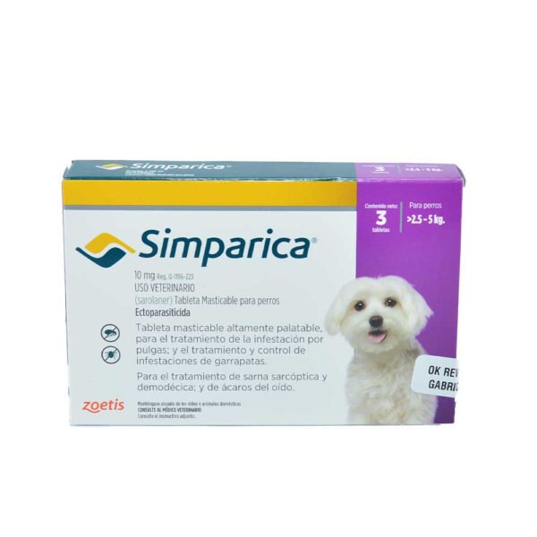 Simparica Antiparasitario Perros de 2.5 a 5 kg 1 Tableta