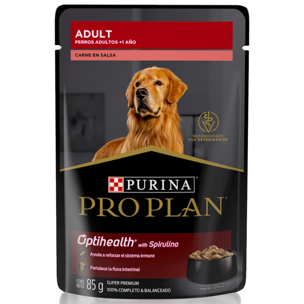 Pro Plan Pouch Perro Carne en Salsa Con Optihealth 100 gr