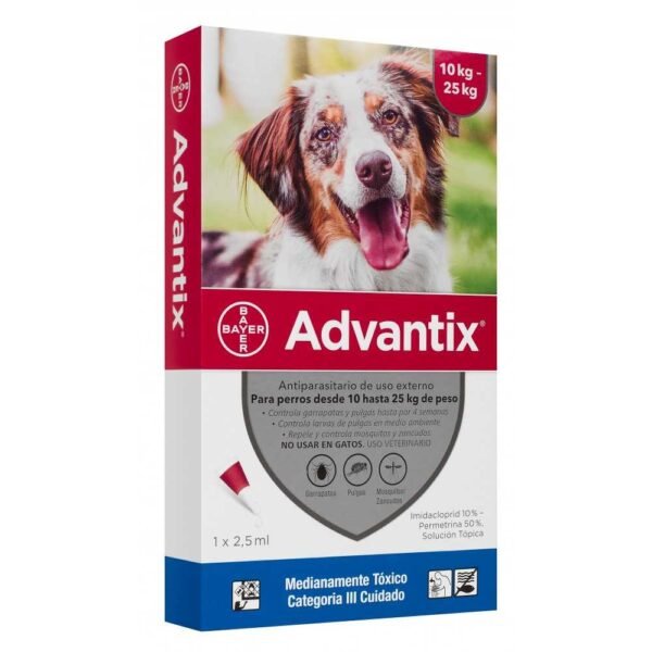 Advantix Antiparasitario para perros (de 10 a 25 Kg) Pipeta por 2.5 ml